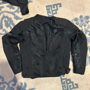 SS vault armor systems mens black motorcycle Jacket